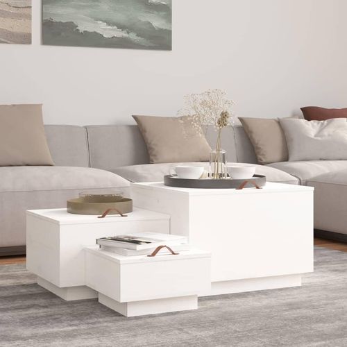 Aufbewahrungsboxen Mit Deckeln 3 Stk. Massivholz Kiefer | Farbe: Weiß