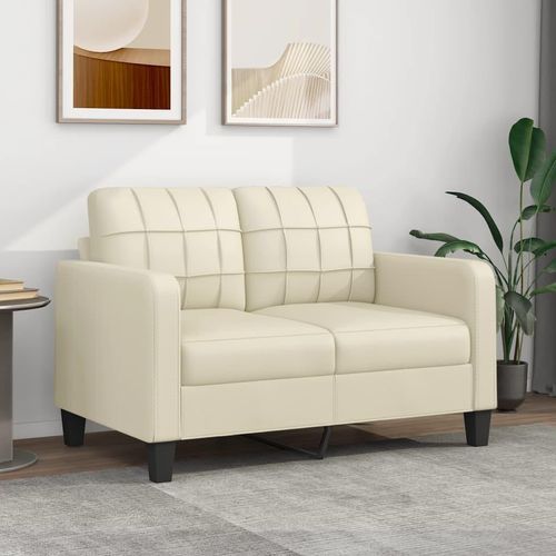 2-Sitzer-Sofa Kunstleder | Farbe: Creme | Größe: 120 cm