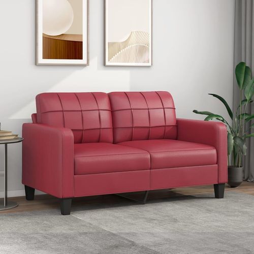 2-Sitzer-Sofa Kunstleder | Farbe: Weinrot | Größe: 140 cm