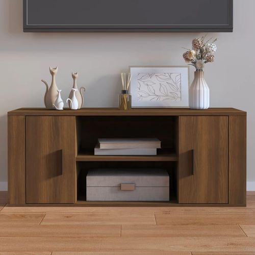 Tv-Schrank 100X35X40 Cm Holzwerkstoff | Farbe: Braune Eiche