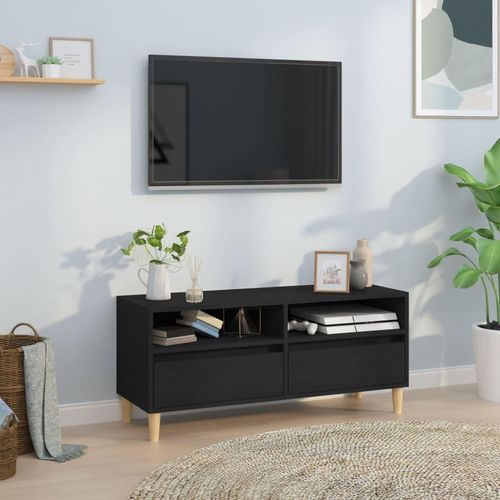 Tv-Schrank 100X34,5X44,5 Cm Holzwerkstoff Schwarz | Breite: 100 cm | Tiefe: 34.5 cm