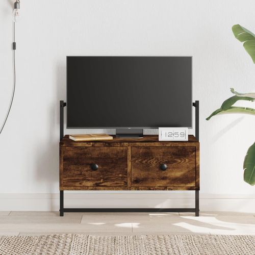 Tv-Wandschrank Braun Eiche 100,5X30X51 Cm Holzwerkstoff | Breite: 60.5 cm | Farbe: Räuchereiche