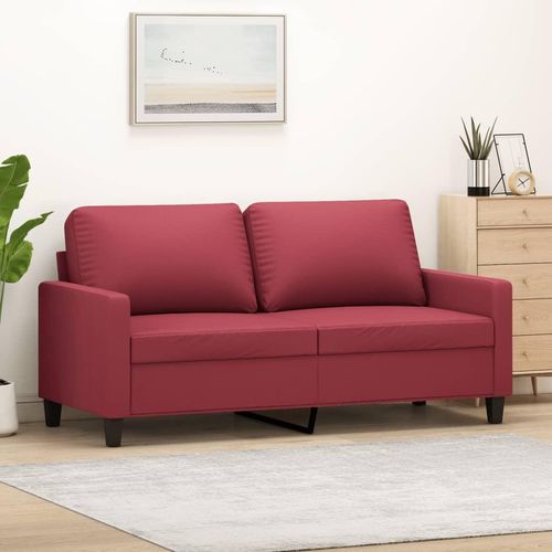 2-Sitzer-Sofa Kunstleder | Farbe: Weinrot | Größe: 140 cm