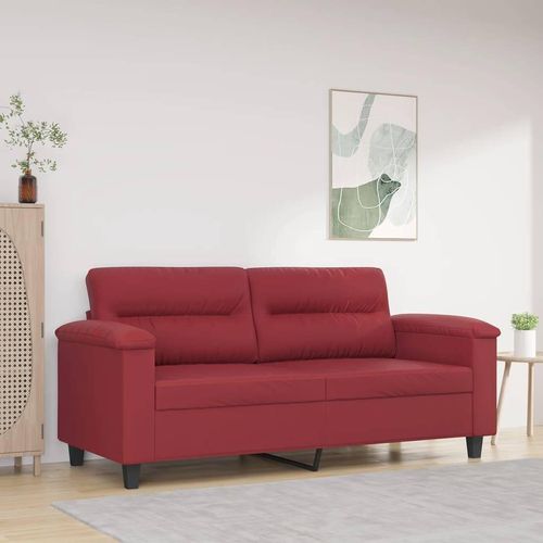 2-Sitzer-Sofa Kunstleder | Farbe: Weinrot | Größe: 140 cm