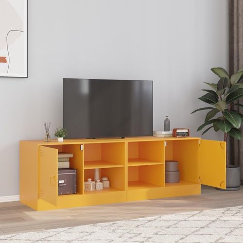 Tv-Schränke 2 Stk. 67X39X44 Cm Stahl | Anzahl im Paket: 2 | Farbe: Senfgelb
