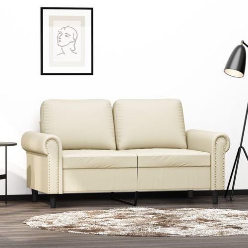 2-Sitzer-Sofa Kunstleder | Farbe: Creme | Größe: 120 cm