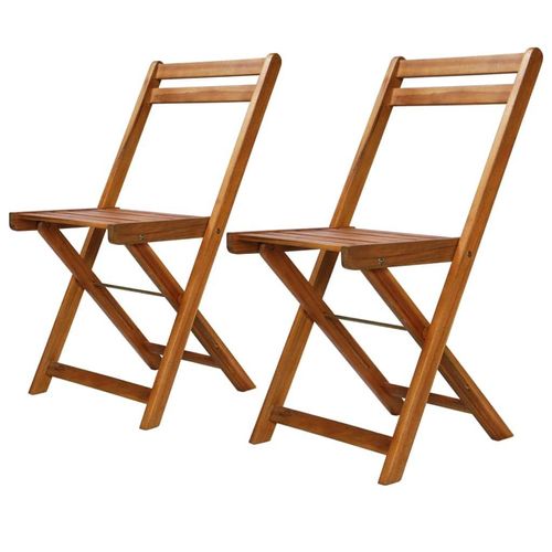 Outdoor-Bistrostühle 2 Stk. Massivholz Akazie | Anzahl im Paket: 2