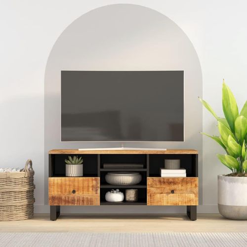 Tv-Schrank 100X33X46 Cm Massivholz Mango & Holzwerkstoff | Farbe: Braun