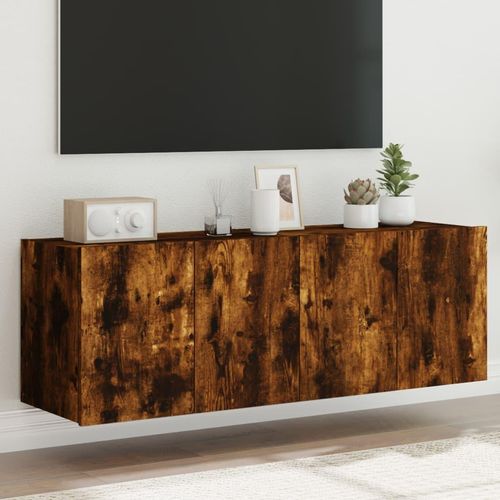 Tv-Wandschrank Mit Led-Leuchten 30,5X35X Räuchereiche | Anzahl im Paket: 2 | Breite: 60 cm | Höhe: 41 cm