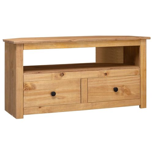 Tv-Eckschrank 93 X 49 X 49 Cm Massivholz Panama-Kiefer | Farbe: Braun