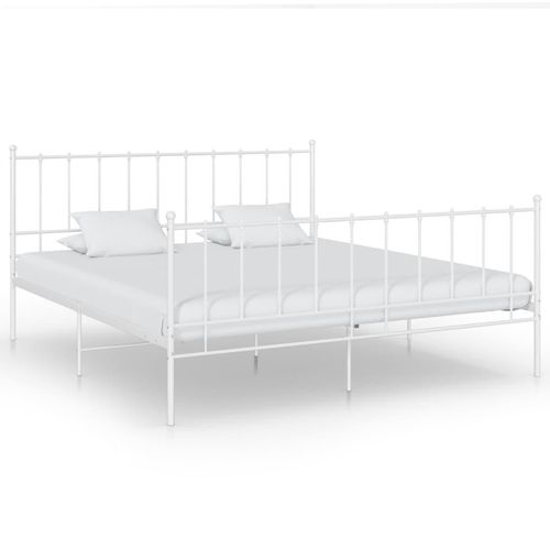 Bett Metall | Farbe: Weiß | Größe: 140 x 200 cm