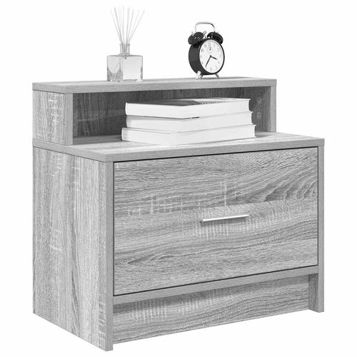Nachttisch Mit Schublade Sonoma-Eiche 51X31X47 Cm | Anzahl im Paket: 1 | Farbe: Grau Sonoma
