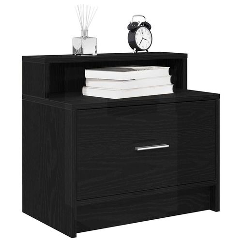 Nachttisch Mit Schublade Sonoma-Eiche 51X31X47 Cm | Anzahl im Paket: 1 | Farbe: Schwarz