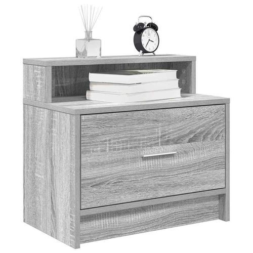Nachttisch Mit Schublade Sonoma-Eiche 51X31X47 Cm | Anzahl im Paket: 2 | Farbe: Grau Sonoma