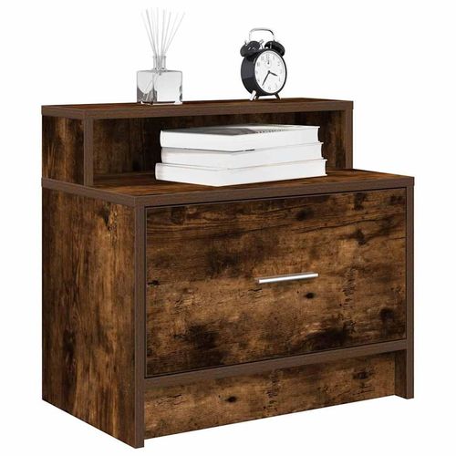 Nachttisch Mit Schublade Sonoma-Eiche 51X31X47 Cm | Anzahl im Paket: 2 | Farbe: Räuchereiche