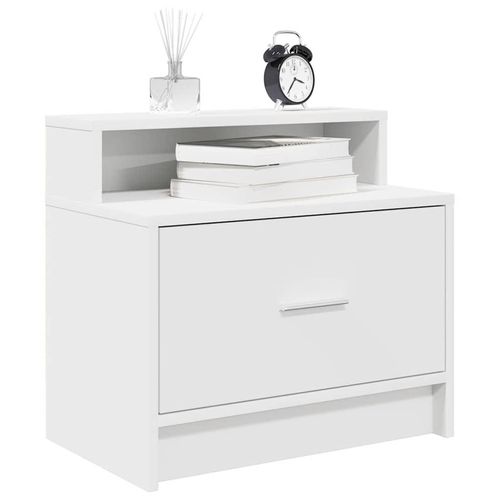 Nachttisch Mit Schublade Sonoma-Eiche 51X31X47 Cm | Anzahl im Paket: 2 | Farbe: Weiß