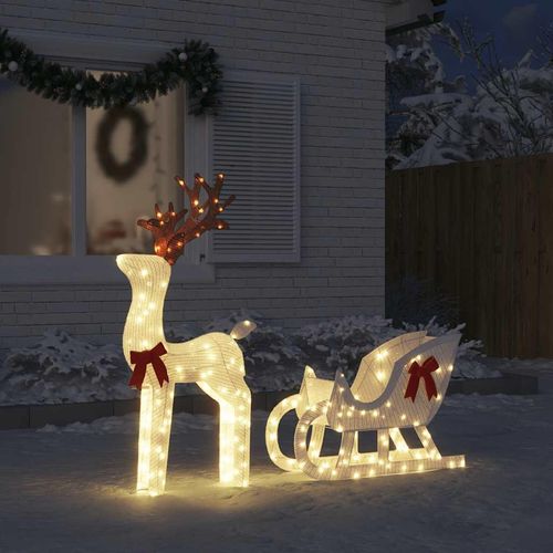 Led-Rentiere Mit Schlitten 100 Leds | Farbe: Kaltweiß