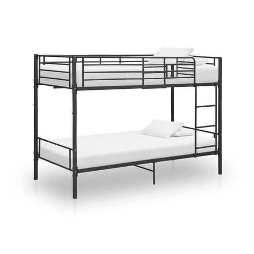 Etagenbett Metall 90×200 Cm | Farbe: Schwarz