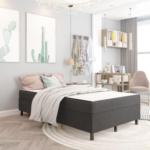 Boxspringbett Dunkelgrau Stoff | Größe: 120 x 200 cm | Höhe: 35.5 cm
