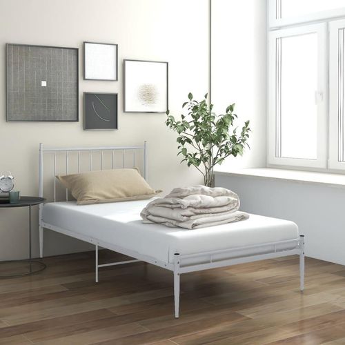 Bett Metall | Farbe: Weiß | Größe: 90 x 200 cm