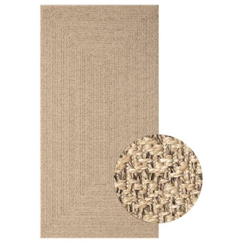 Teppich Zizur Jute-Optik Indoor Und Outdoor Braun | Größe: 80 x 150 cm | Muster: Rechteckig