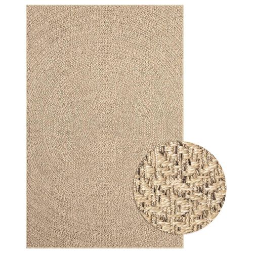 Teppich Zizur Jute-Optik Indoor Und Outdoor Braun | Größe: 200 x 290 cm | Muster: Rund