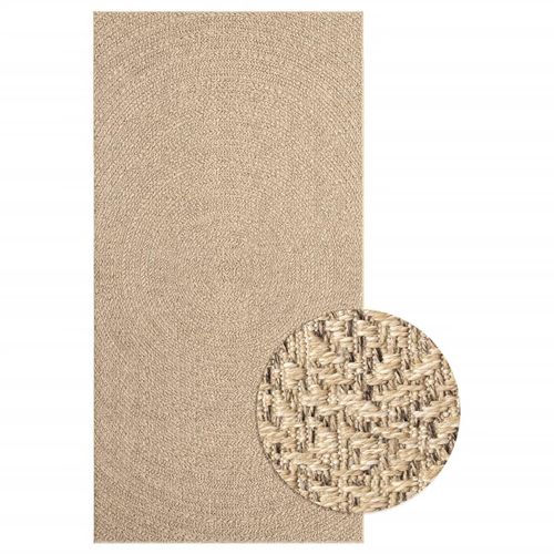 Teppich Zizur Jute-Optik Indoor Und Outdoor Braun | Größe: 80 x 150 cm | Muster: Rund