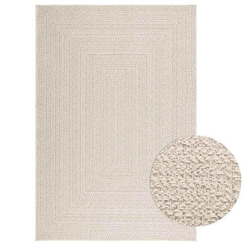 Teppich Zizur Jute-Optik Indoor Und Outdoor Creme | Größe: 140 x 200 cm | Muster: Rechteckig
