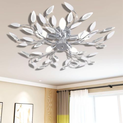 Deckenleuchte E & Klare Acrylglas-Blätter 3 × E14-Lampen | Farbe: Transparent | Größe: 70 x 15 cm