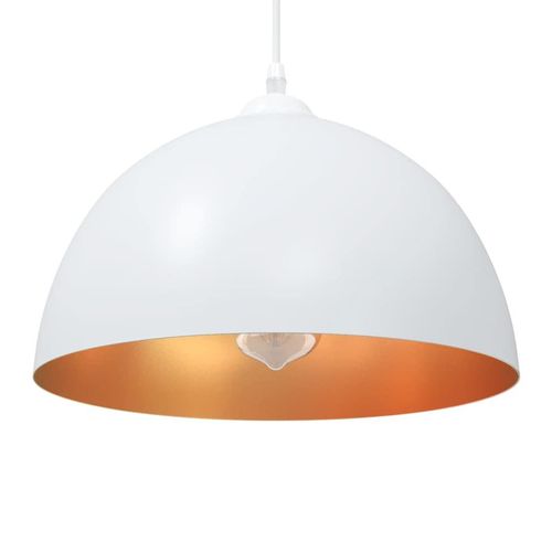 Pendelleuchten 2 Stk. Höhenverstellbar E27 Ø 30 Cm Metall | Farbe: Weiß