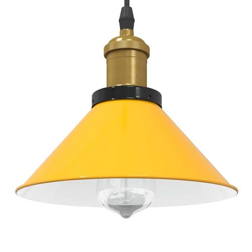 Pendelleuchte Höhenverstellbar E27 Schwarz Glänzend Ø 22 Cm | Farbe: gloss yellow