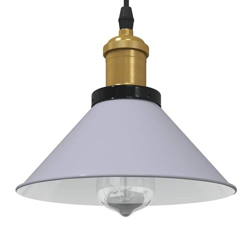 Pendelleuchte Höhenverstellbar E27 Schwarz Glänzend Ø 22 Cm | Farbe: gloss grey