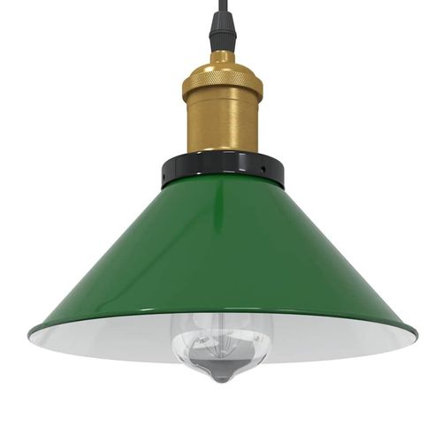 Pendelleuchte Höhenverstellbar E27 Schwarz Glänzend Ø 22 Cm | Farbe: gloss green