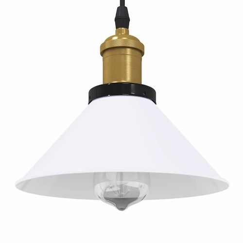 Pendelleuchte Höhenverstellbar E27 Schwarz Glänzend Ø 22 Cm | Farbe: Hochglanz-Weiß