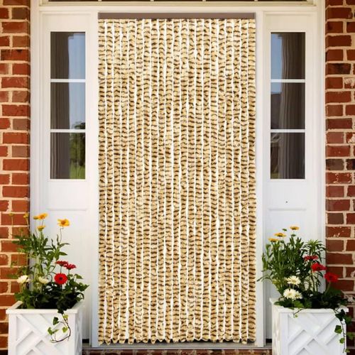 Insektenschutz-Vorhang Chenille Beige Und Braun | Größe: 90 x 220 cm