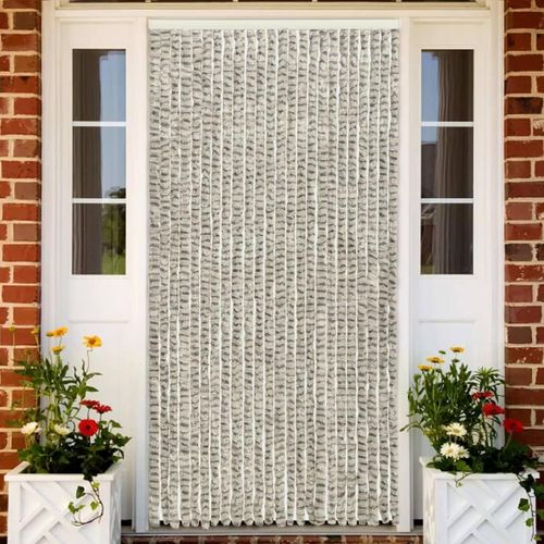 Insektenschutz-Vorhang Chenille Hell- Und Dunkelgrau | Größe: 100 x 220 cm