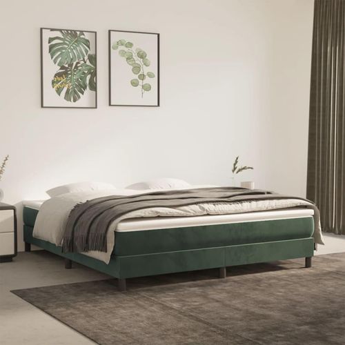 Boxspringbett Mit Matratze Samt Dunkelgrün | Größe: 180 x 200 cm | Höhe: 25 cm