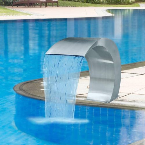 Garten-Wasserfall Pool-Fontäne Edelstahl 45X30X60 Cm | Modell: ohne LED