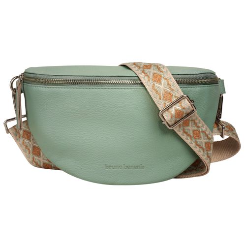 Gürteltasche BRUNO BANANI, Damen, Gr. B/H/T: 27cm x 15cm x 9cm onesize, grün (mint), Leder, unifarben, leicht glänzend, Taschen, echt Leder