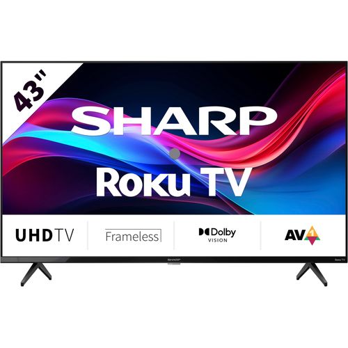 SHARP LED-Fernseher, F (A-G), schwarz, 43, Fernseher