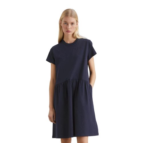 Jerseykleid MARC O'POLO DENIM, Damen, Gr. S, N-Gr, blau (blau depths), Obermaterial: 100% Baumwolle, kniefrei, Rundhals, Kurzarm, Kleider