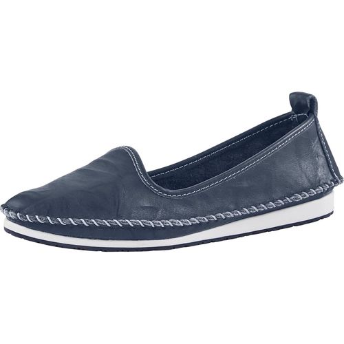 Slipper ANDREA CONTI, Damen, Gr. 41, blau (marine), Glattleder, Leder, modisch, Schuhe
