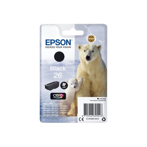 Original Epson Expression Premium XP-720 (C13T26014012 / 26) Druckerpatrone Schwarz