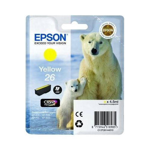 Original Epson Expression Premium XP-710 (C13T26144012 / 26) Druckerpatrone Gelb