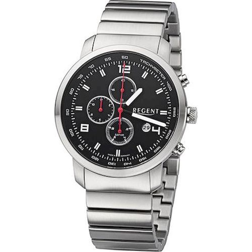 Regent Herren Uhr Metallarmband GM-2110 Metallband Armbanduhr Analog silber URGM2110