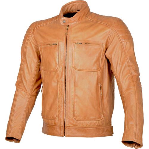Booster Spitfire Motorrad Lederjacke Farbe: Beige, Grösse: L