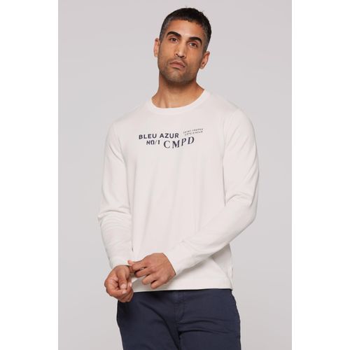 Sweater CMPD, Herren, Gr. S, weiß, Material: 100% Baumwolle, bedruckt, casual, lässig geschnitten, Rundhals, Langarm eingesetzt Rippbündchen, Sweatshirts, aus Baumwolle