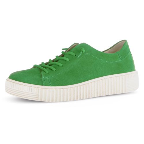 Slip-On Sneaker GABOR, Damen, Gr. 38, grün, Ziegenveloursleder, unifarben, casual, Schuhe, Freizeitschuh, Halbschuh, Slipper mit Best Fitting-Ausstattung