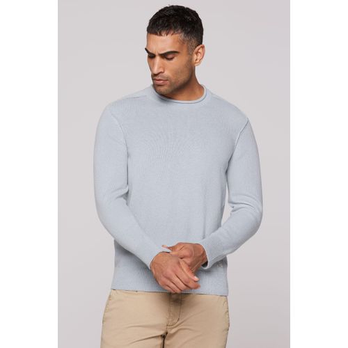 Rundhalspullover CMPD, Herren, Gr. L, smokey mint, Material: 100% Baumwolle, bestickt, casual, lässig geschnitten normal, Rundhals, Langarm eingesetzt Rippbündchen, Pullover, mit Rollkante am Rundhalsausschnitt