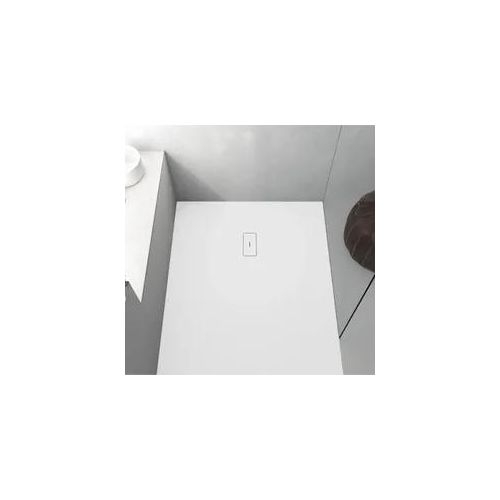 Extra flache Duschwanne FUSION Schieferoptik WEISS